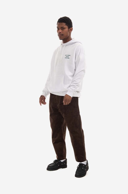 Drôle de Monsieur hanorac de bumbac Hoodie Santa HO121.WHITE alb AA00