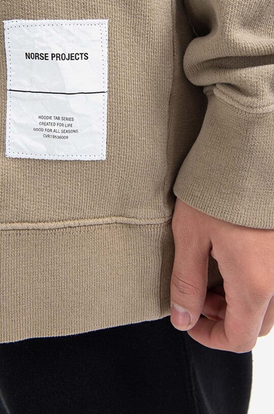 Norse Projects hanorac de bumbac Fraser Tab Series Sweat burgundia N20.1282.0966