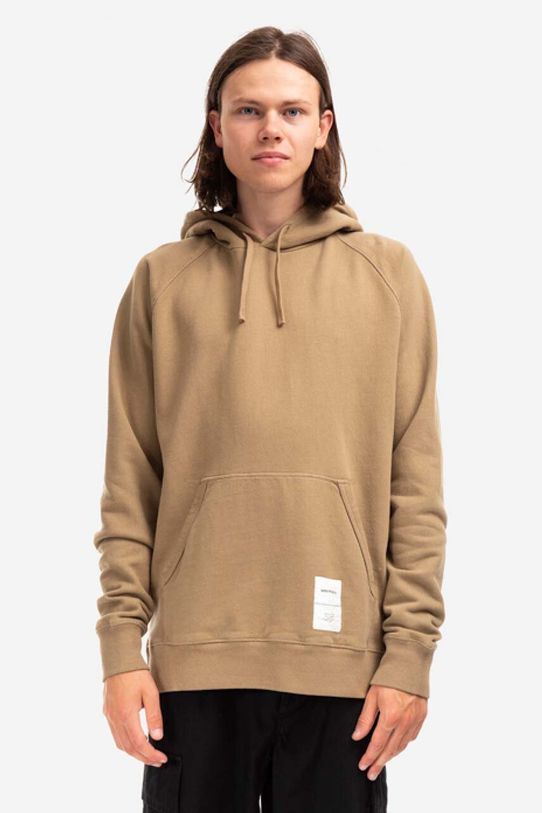 Norse Projects bluza bawełniana Kristian Tab Series Hood z kapturem brązowy N20.1294.0966