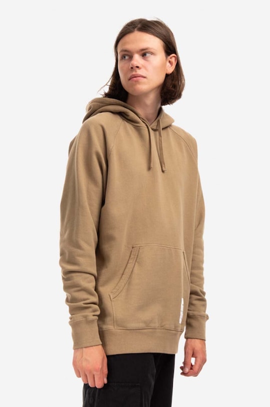 Norse Projects bluza bawełniana Kristian Tab Series Hood N20.1294.0966 brązowy