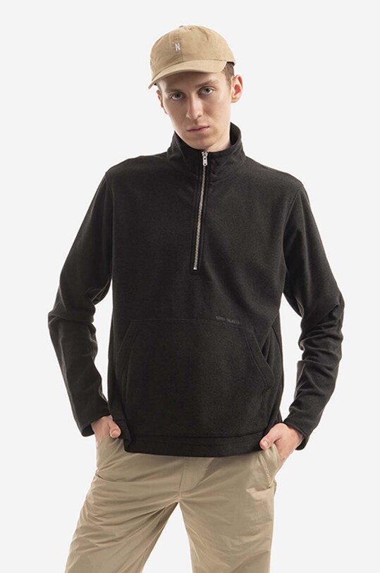 Norse Projects sweatshirt Frederik Fleece Half Zip Planet friendly black N20.1286.9999