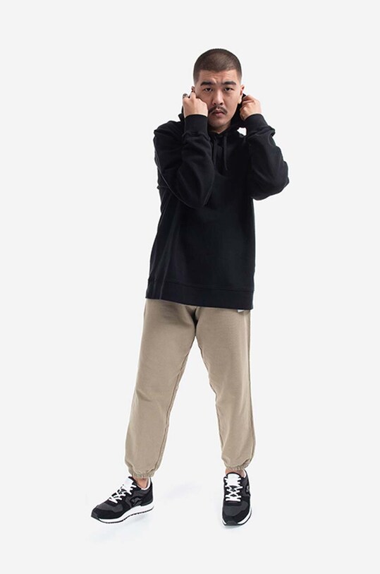 Norse Projects hanorac de bumbac Fraser Tab Series Hoodie N20.1282.9999 negru AA00