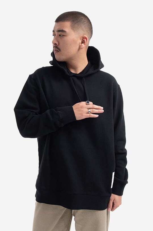 Norse Projects hanorac de bumbac Fraser Tab Series Hoodie N20.1282.9999 negru