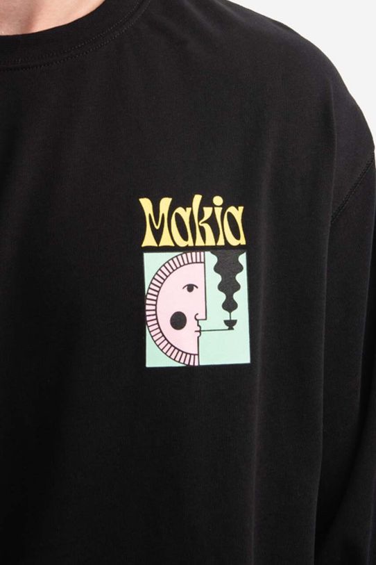 Bavlnená mikina Makia čierna M40108