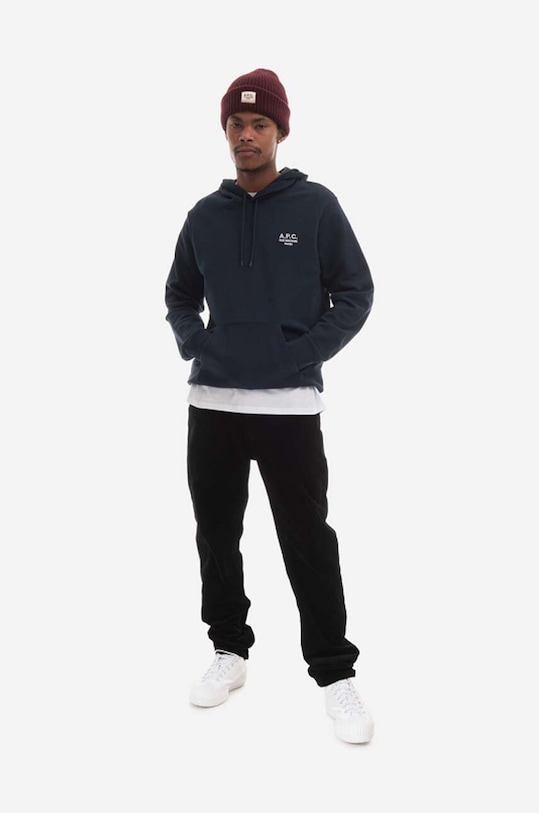 A.P.C. cotton sweatshirt Hoodie Marvin COEZD-H27733 BLACK COEZD.H27733 navy AA00