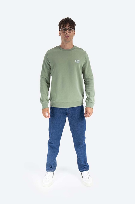 A.P.C. cotton sweatshirt Sweat Rider COEBH.H27699 green AA00