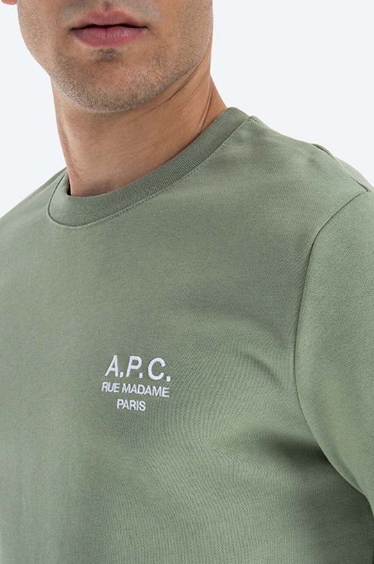 A.P.C. cotton sweatshirt Sweat Rider green COEBH.H27699