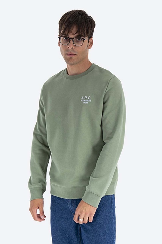 A.P.C. cotton sweatshirt Sweat Rider COEBH.H27699 green