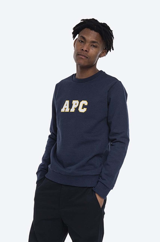 A.P.C. cotton sweatshirt Malcolm cotton navy COEKQ.H27618