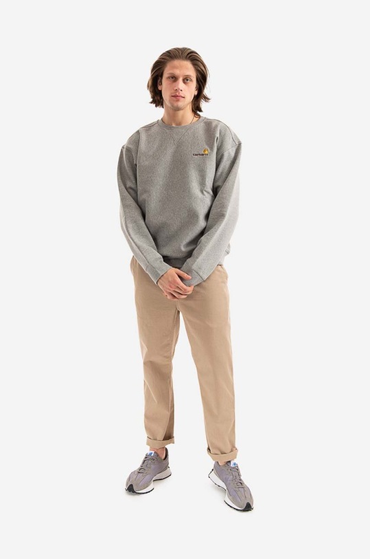 Carhartt WIP bluză American Script I025475.GREY.HEATH gri AA00
