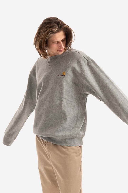 Carhartt WIP bluză American Script I025475.GREY.HEATH gri