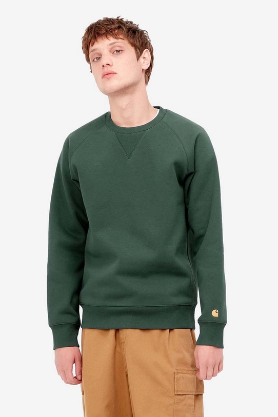 Carhartt WIP cotton sweatshirt plain green I026383.JUNIPER.GO