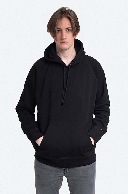 Carhartt WIP sweatshirt Chase I026384.BLACK.GOLD black