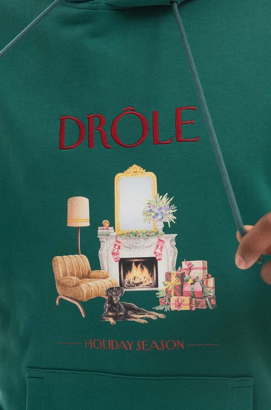 Хлопковая кофта Drôle de Monsieur зелёный HO122.FOREST.GREEN