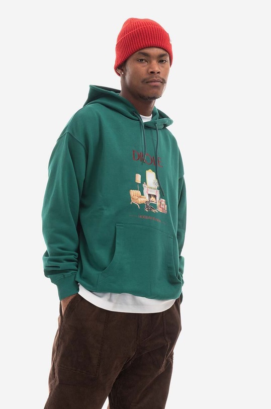 Хлопковая кофта Drôle de Monsieur HO122.FOREST.GREEN зелёный