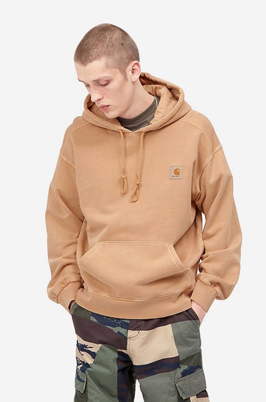 Carhartt WIP cotton sweatshirt Nelson S cotton brown I029963.DUSTY.H.BR