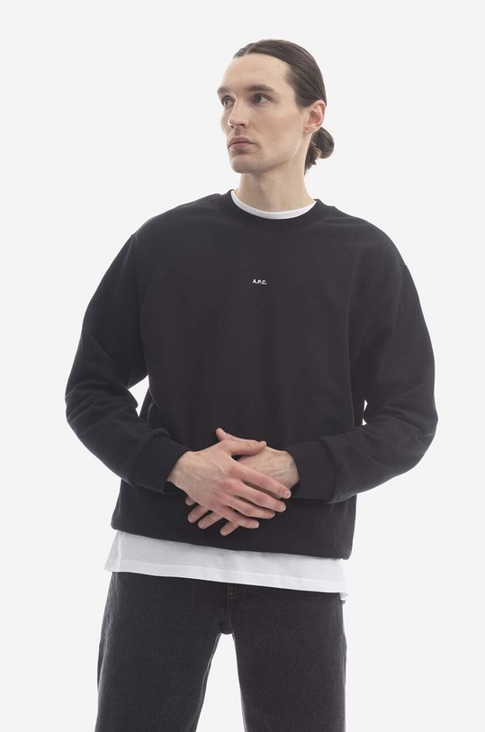 A.P.C. hanorac de bumbac Sweat Steve COEIP.H27621 negru