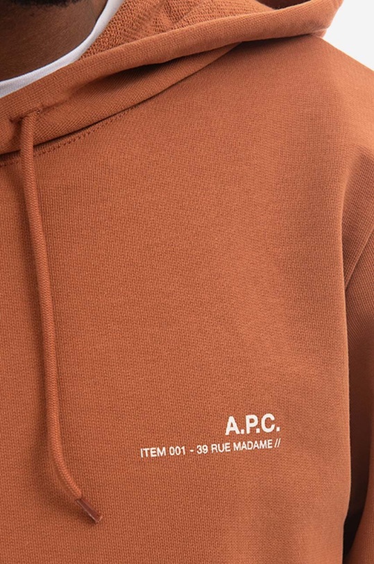 Bavlnená mikina A.P.C. Hoodie Item COFBQ-H27672 TERRACOTA oranžová COFBQ.H27672