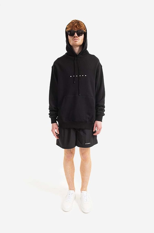 Bavlnená mikina STAMPD SLA.M2827HD čierna AA00