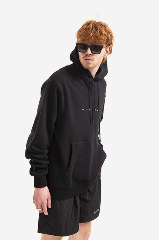 Bavlnená mikina STAMPD SLA.M2827HD čierna