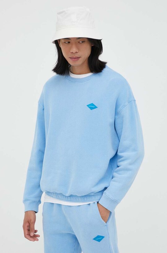 American Vintage bluza z elastanem niebieski MIZU03C