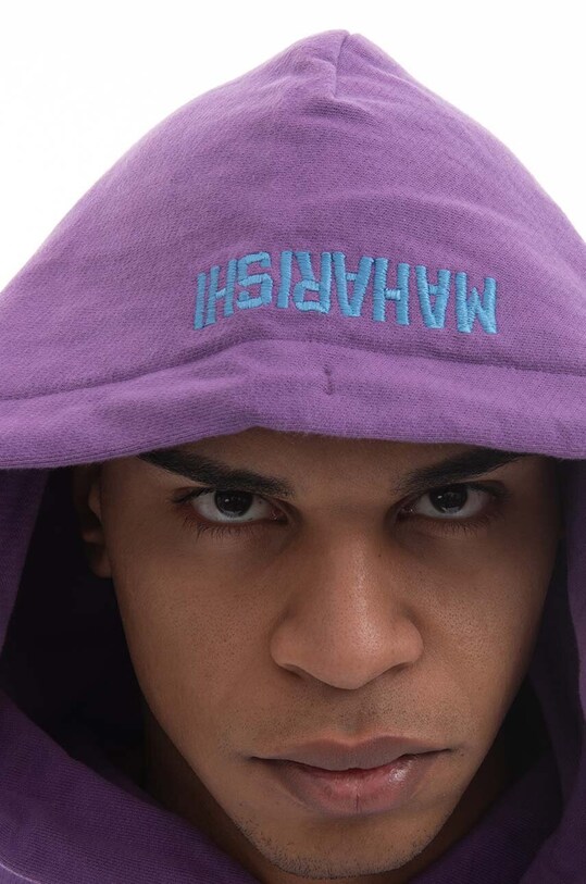 Bavlněná mikina Maharishi U.A.P. Embroidered Hoody Organic Cotton Sweat 4098 PURPLE 4098.PURPLE