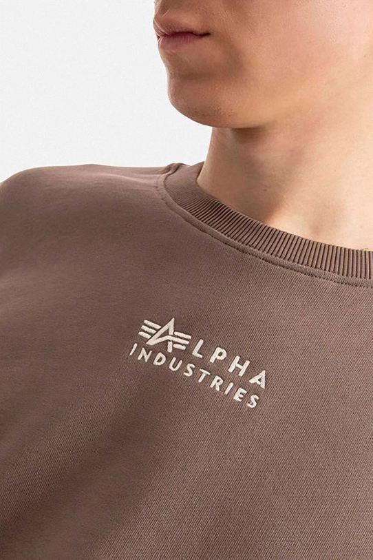 Pamučna dukserica Alpha Industries smeđa 118316.628