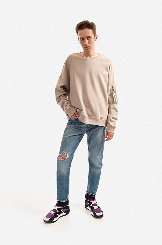 Alpha Industries bluza bawełniana bawełna beżowy 118317.627