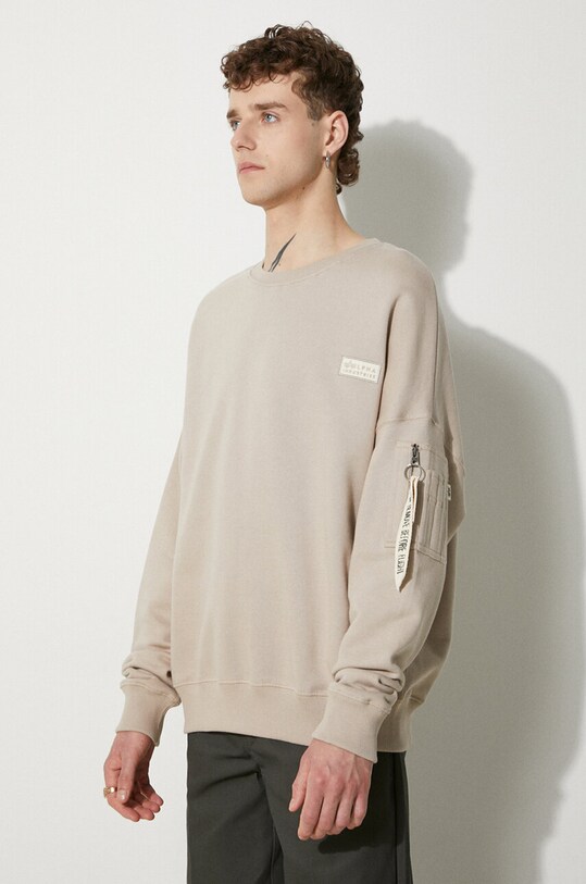 Ρούχα Βαμβακερή μπλούζα Alpha Industries 118317.627 μπεζ