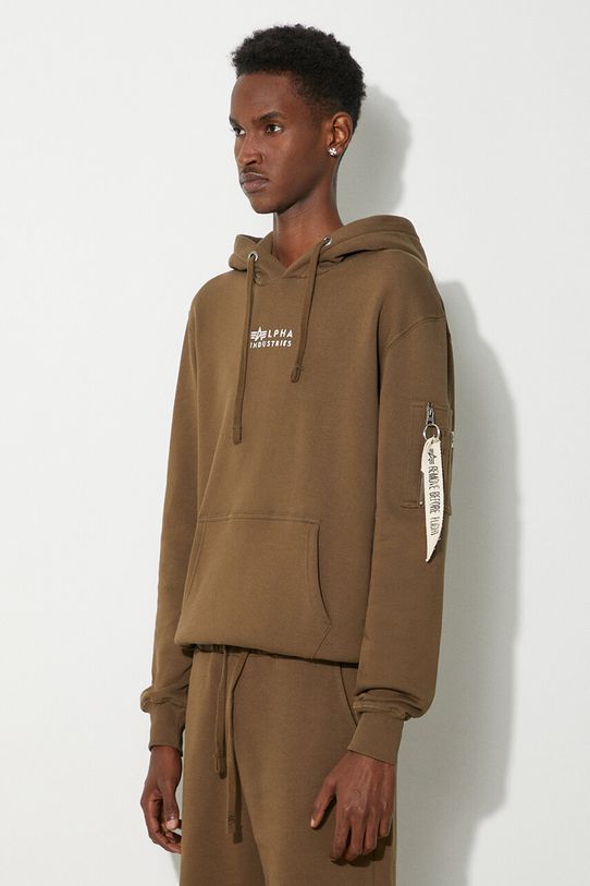 Bavlněná mikina Alpha Industries zelená 118350.629