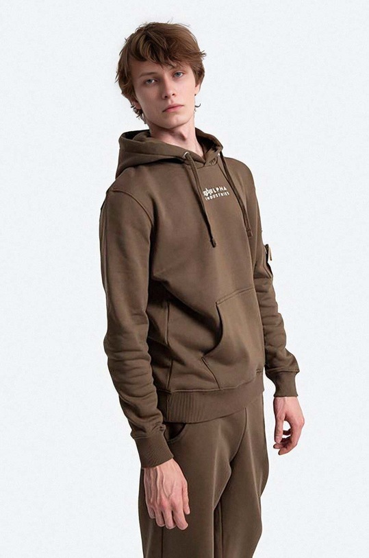 Bavlnená mikina Alpha Industries 118350.629 zelená