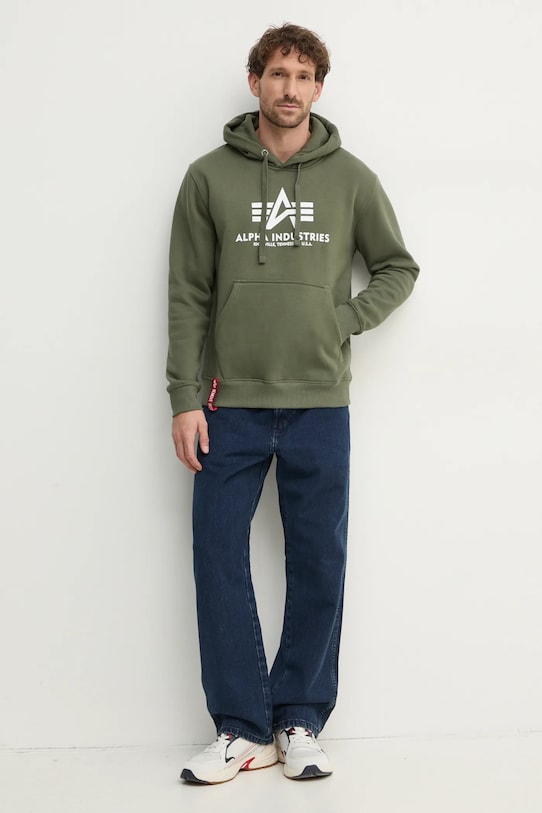 Кофта Alpha Industries Basic Hoody 178312.142 зелёный AA00