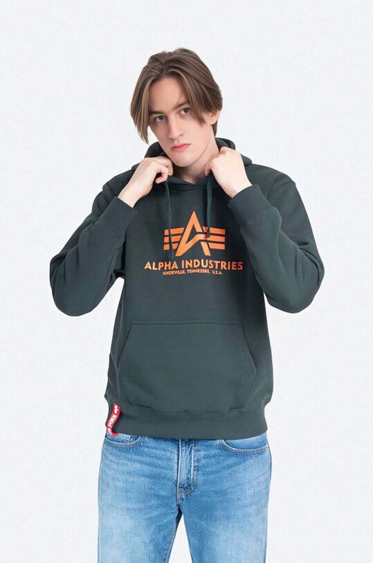 Alpha Industries bluză Basic Hoody 178312.353 turcoaz