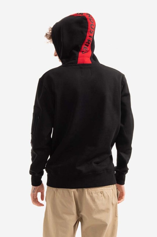 Clothing Alpha Industries sweatshirt Red Stripe Hoody 178314.03 black