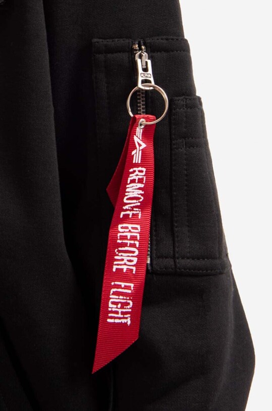 Alpha Industries sweatshirt Red Stripe Hoody black 178314.03