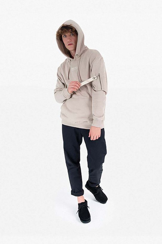 Alpha Industries bluza bawełniana Organics EMB Hoody 118350.627 szary AA00