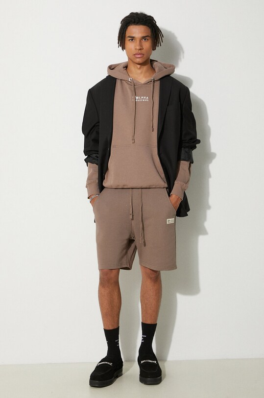 Alpha Industries cotton sweatshirt Organics EMB Hoody 118350.628 beige AA00