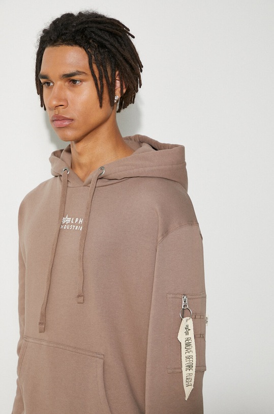 Alpha Industries bluza bawełniana Organics EMB Hoody 118350.628 beżowy