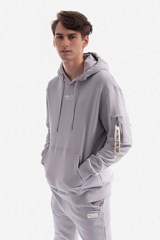 Хлопковая кофта Alpha Industries Organics Emb Hoody 118350.643