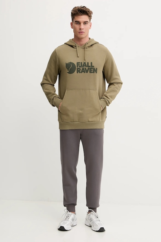 Bavlnená mikina Fjallraven Logo Hoodie F84144 622 F84144.622 zelená AA00