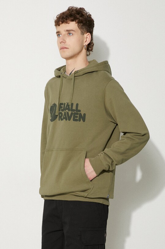 Fjallraven hanorac de bumbac Logo Hoodie verde F84144.622