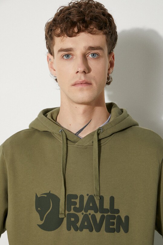 Fjallraven hanorac de bumbac Logo Hoodie F84144.622 verde