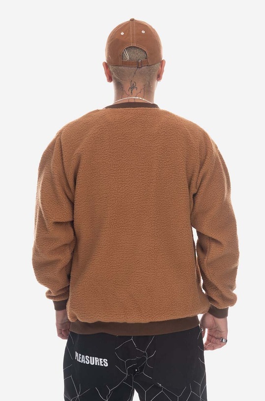 PLEASURES sweatshirt Mars Sherpa Crewneck brown P23SP019
