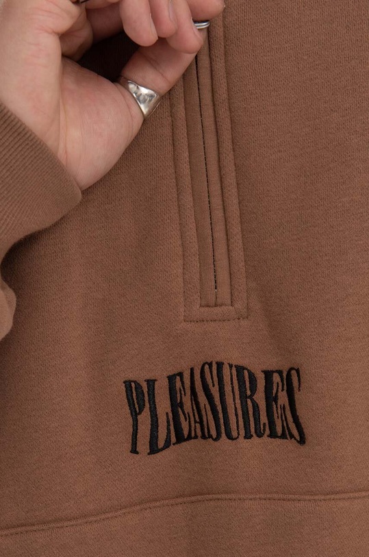 PLEASURES sweatshirt Karat Quarter Zip Fle P23SP020 brown AA00