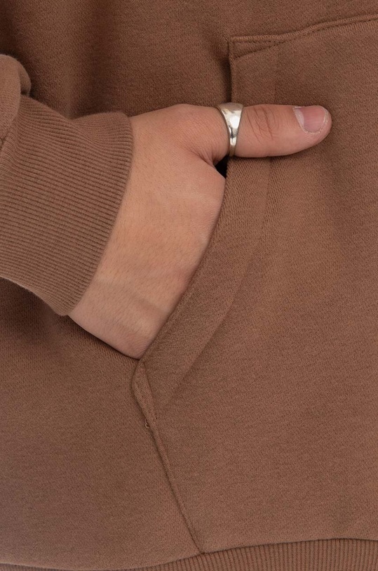 Clothing PLEASURES sweatshirt Karat Quarter Zip Fle P23SP020 brown