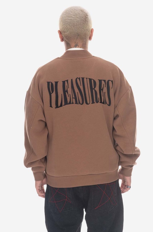 PLEASURES sweatshirt Karat Quarter Zip Fle P23SP020 brown