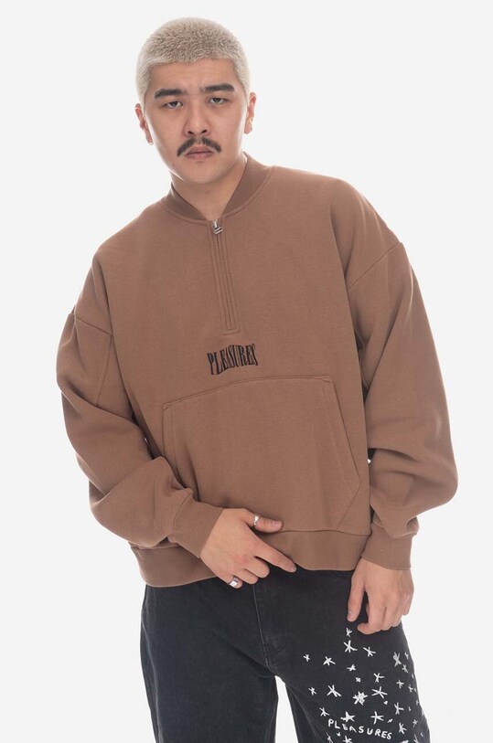 PLEASURES bluza Karat Quarter Zip Fle P23SP020