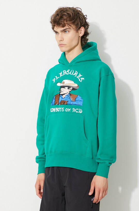 Dukserica PLEASURES Rhythm Hoodie zelena P23SP024