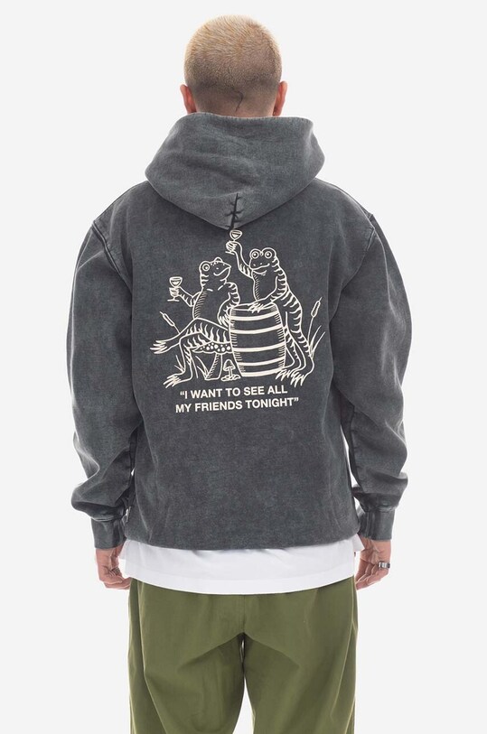 Pamučna dukserica Taikan Friends Hoodie TH0003.BLKA crna
