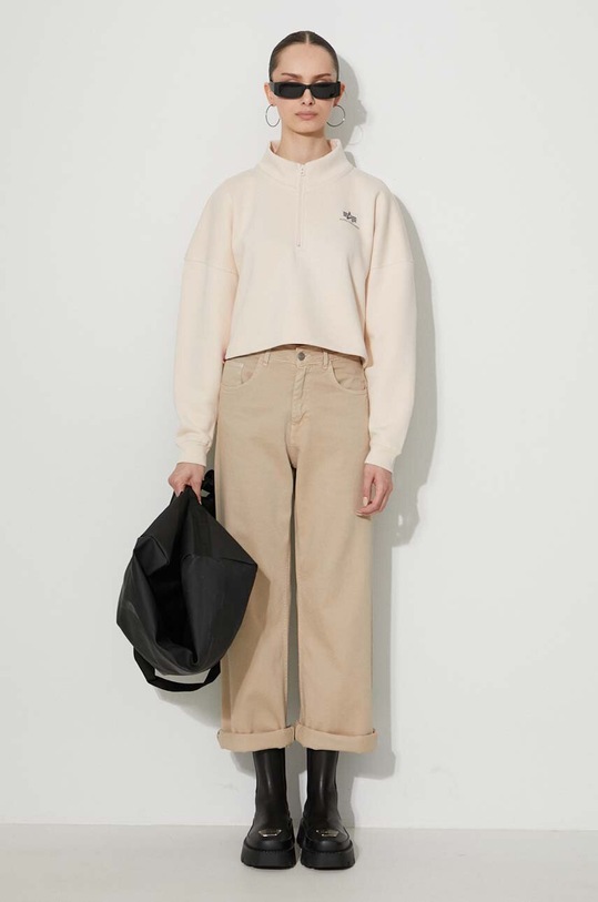 Alpha Industries sweatshirt Half Zip Sweater COS SL Wmn 108031.578 beige AA00